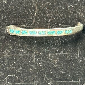 Turquoise Inlay‎ Silver Tone Bracelet